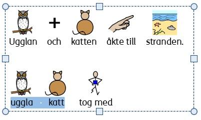 Kombinera symboler Du kan kombinera flera symboler tillsammans och använda ovanför ett enstaka ord eller en hel fras.