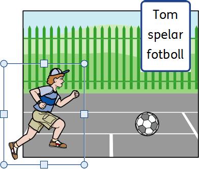 Ordna Du kan ändra ordningen mellan objekt i dokumentet genom att flytta dem framför och bakom varandra. Gå till fliken Arrangera och markera ett objekt.