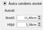 Göra ett rutnät med exakta mått Gör så här för att ge ett rutnät ett exakt mått: Markera rutnätet. Gå till fliken Rutnät och välj Redigera rutnätets mått för att öppna dialogrutan Mått och Låsning.