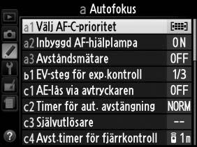 För att visa menyn anpassade