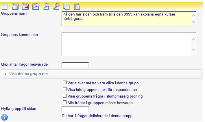 Ta bort all text som står i fältet Gruppens namn och ersätt det med Påståenden om maten på skolan.