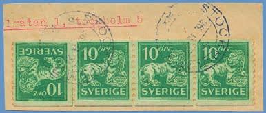 .12.16. Mycket sällsynt objekt. 2.000 LUFTPOST 611 136 v2 10 öre med extremt sällsynta variant ** dubbelt påtryck i postfriskt 4-block.