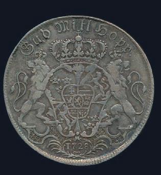 Riksdaler 1713. SM 28a. 1/1+. 4.000 1017 * Gustav III. 1/3 riksdaler 1792, kastmynt till konungens begravning. SM 101. 1+ rengjord åtsida.