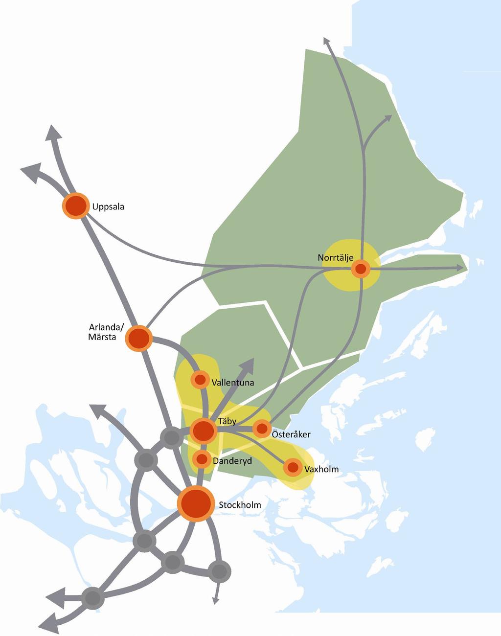 Tillväxtmål i nivå med Stockholmsregionens tillväxt Norrtälje kommuns tillväxt ska ligga i nivå med Stockholmsregionen, det innebär: Befolkningstillväxt Norrtälje kommun är en del av den växande