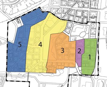 Äringsv 45 vattensystemet. För dagvattensystemet kan gränserna se lite annorlunda ut. Utifrån VA-perspektiv är det en fördel om områdena ett, två och tre byggas ut från söder till norr.