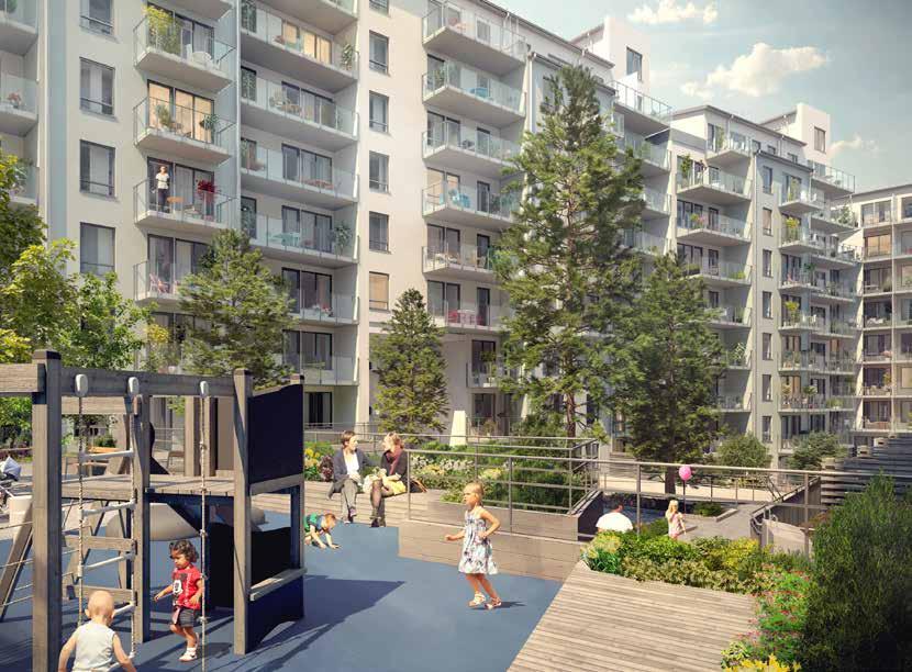 VÄLKOMMEN TILL SYLLEN I ÅRSTADAL! BOSTADSKVARTERET Syllen består av tolv, delvis sammanbyggda huskroppar/trapphus med en fin och avskärmad gård i mitten.