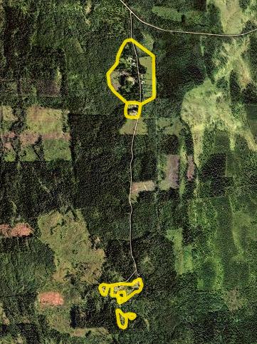 Figur 10 Naturbetesmarker omgivna av skog i Malungs kommun i södra Dalarna. Betesmarkerna är direkt sammanbundna via vägar.