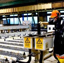 Gjutning Rening Elektrolys Slutprodukt Rening Zinksulfatlösningen renas i tre steg och