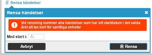 Årshjul baserat på vy Väljer ni vy, så får ni upp en lista med alla vyer som har en aktivitetskolumn. Välj den vyn som ni önskar att basera årshjulet på och klicka på spara.