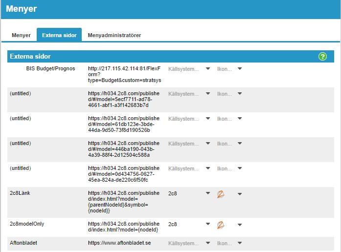 Rubrik - ge din externa sida en rubrik som syns i Stratsys URL - skriv in adressen till sidan du vill länka till. Det är viktigt att hemsidan börjar med "https://".