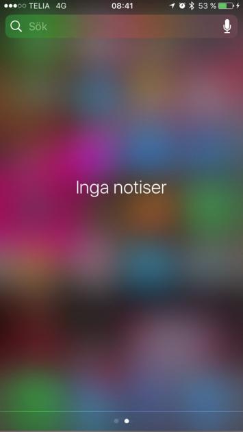 INSTALLERA WIDGET Installera widget på ios (iphone) Widgeten installeras i ios notiscenter. 1.