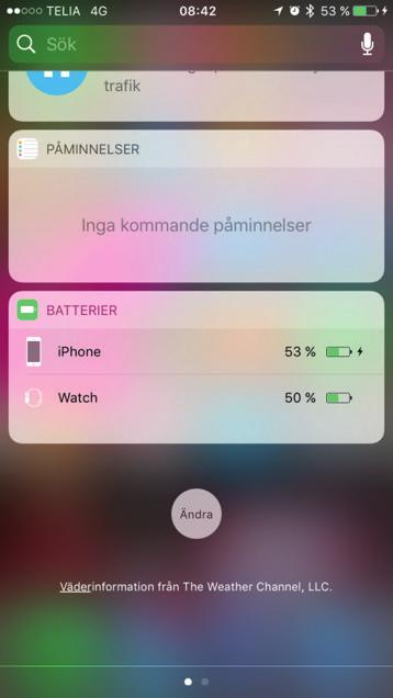 (I ios 10 går det även att direkt svepa vänster till höger från startskärmen för att komma till steg 2) 2.