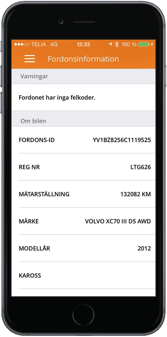 FORDONSINFORMATION Under Fordonsinformation hittar du teknisk information om ditt fordon.