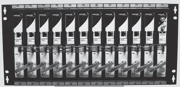 Racket kan också kompletteras med alla Macabs DT-mottagare och givetvis kanalförstärkarna i T-03 serien. T-05 Frekvensprocessor/modulator Komplett system med T-05 inklusive bredbandsförstärkare.