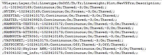 2014-11-18 Sida 33 av 37 LXWRITE Lxwrite skapar filnamn.dwg.lx, filen innehåller en lista över ritningens alla lager och dess egenskaper. (om det finns en lr-fil, så döps den om till filnamn.