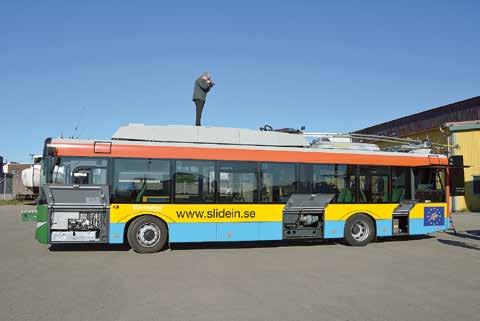 Framdrivning brutto Återmatning till kontaktledningen till annan trådbuss Framdrivning netto Hjälpkraft (belysning, skyltar etc) Uppvärmning Bromsmotstånd Totalt: 0,87 kwh/km -0,08 kwh/km 0,79 kwh/km