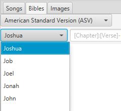 Bibel-fliken. Där kommer den förinställda standardbibeln (se 3.6.