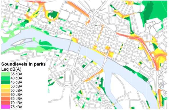 kartläggning ner till 35 dba Umeå: över riktvärde 55 dba Leq Väg 15400 personer utomhus. Tåg 300 Flyg 100 Kartor www.umea.