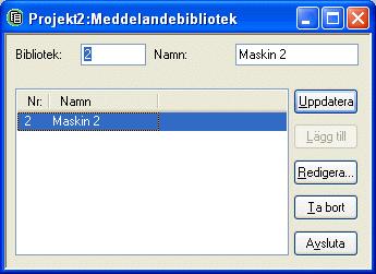 Meddelandebibliotek Börja med att skapa ett meddelandebibliotek som heter Maskin 2.