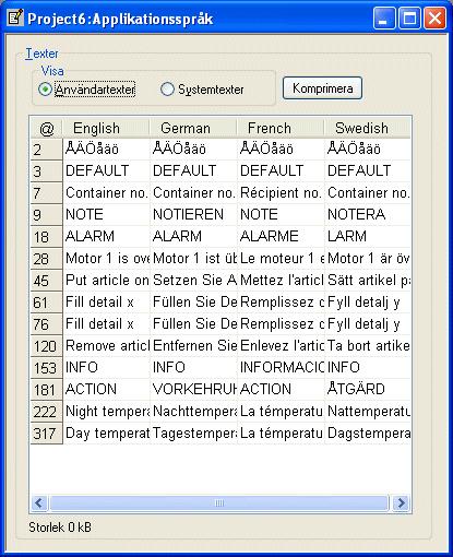 Språkhantering 14.3 Översätta/redigera texter i konfigurationsverktyget Välj Konfiguration/Flerspråksstöd/Redigera, eller klicka på Redigera-knappen i verktygsfältet Språk.