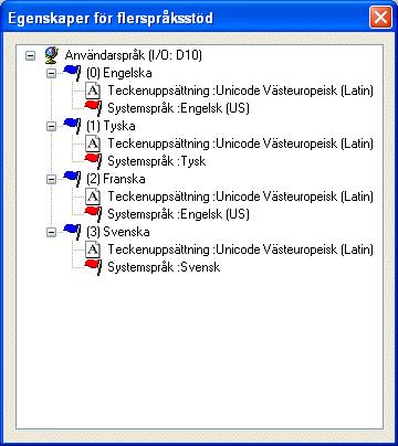 Språkhantering 14.4 Egenskaper för applikationsspråket Klicka eller dubbelklicka på Flerspråksstöd under mappen Konfiguration i Projekthanteraren.