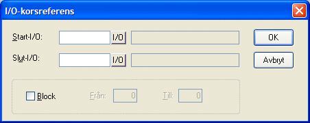 3.16 I/O-korsreferens Konfiguration med konfigurationsverktyget Funktionen I/O-korsreferens används för att dokumentera I/O på ett överskådligt sätt. Välj Visa/I/O-korsreferens.
