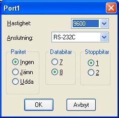 Konfiguration med konfigurationsverktyget Portinställningar Markera önskad port och högerklicka för att visa aktuella konfigurationer eller för att ändra konfigurationen för en port.