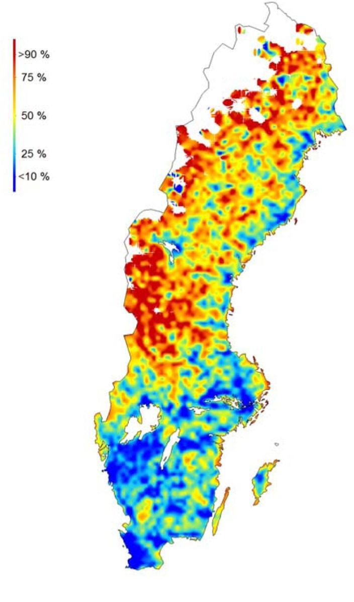 Karta 5 Second home index, Sverige, 2008