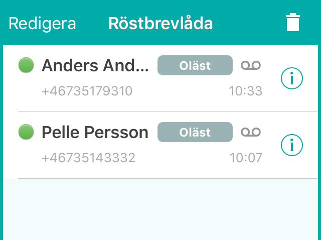 Röstbrevlåda eller klicka på länken till i SMS:et.