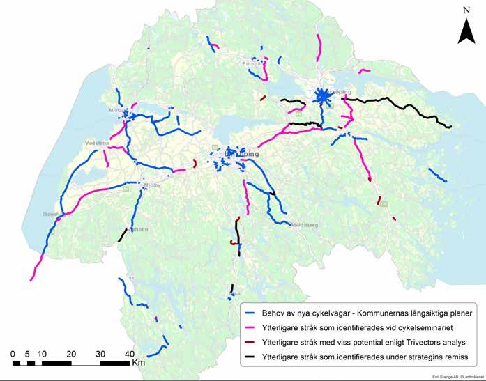 Sannolikt finns felande länkar som kan vara angelägna att åtgärda även om de inte är i stråk som identifierats i kartläggningsmodellen, av den anledningen att det är korta, inte så kostsamma och