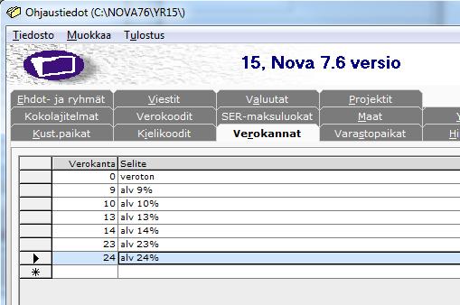 2 Programspecifika ändringar 7.x./6.x./5.x I kapitlet gås igenom vilka åtgärder som behövs på grund av ändringen av skattesatser i olika applikationer. 2.