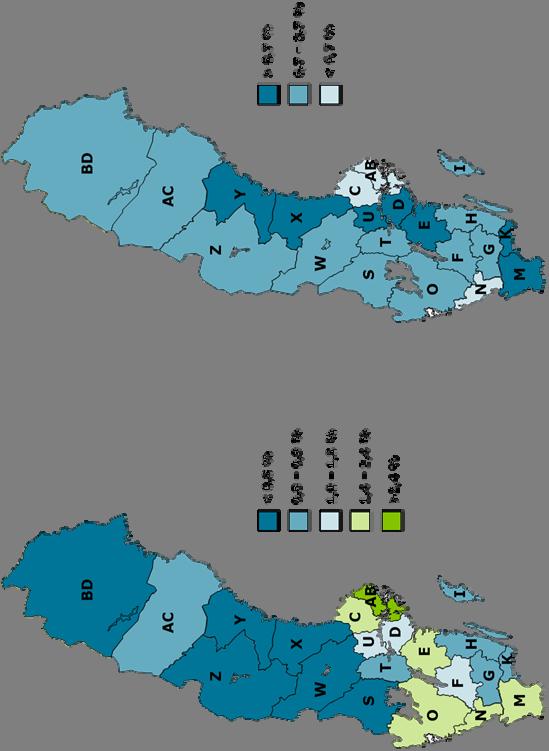 Stora regionala skillnader Förväntad procentuell