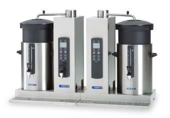 METOS COMBI URNBRYGGARE Metos nya Combiline finns kaffemaskiner i både bänk- och väggmodeller, med hetvattenenhet och en eller flera behållare med kranar.