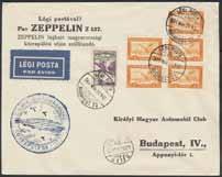 27 and BUDAPEST 741 931.MAR.27. Good quality. * 600:- 3765P Zeppelin. franked with American $2.60 Zeppelin stamp cancelled in New Yourk 1930.