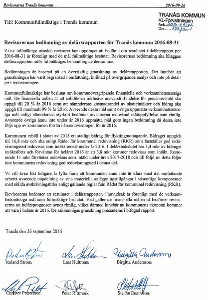 DELÅRSRAPPORT 2016-08-31