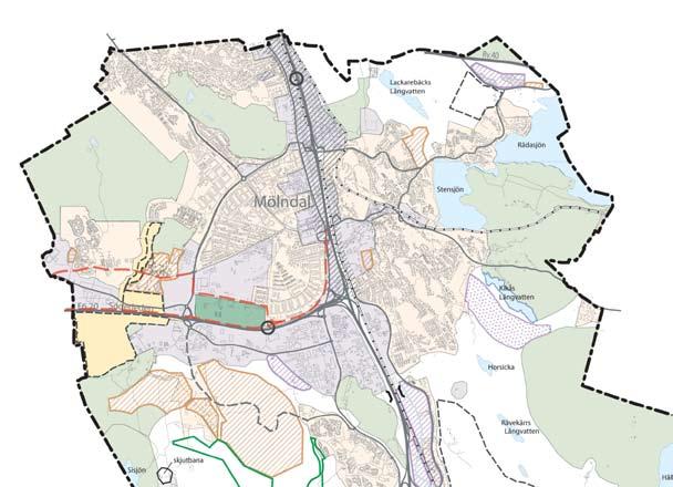 Mölndals ÖP Mölndal översiktsplan 2006 redovisar att marken i Fässbergsdalens mitt används för verksamheter och att bostäder byggs i norra och södra delen.