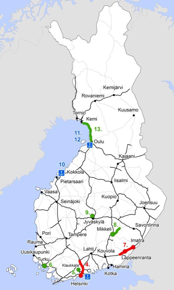 Nya utvecklingsprojekt VÄGPROJEKT Riksväg 1 nya körfiler, Tuomarila - Ring II, 17 M, 12/2017 Väg 132 Klaukkala förbifart, 40 M, DB, 5/2018 Väg 101 (Ring I) Laajalahti planskild korsning, 26 M, 8/2018