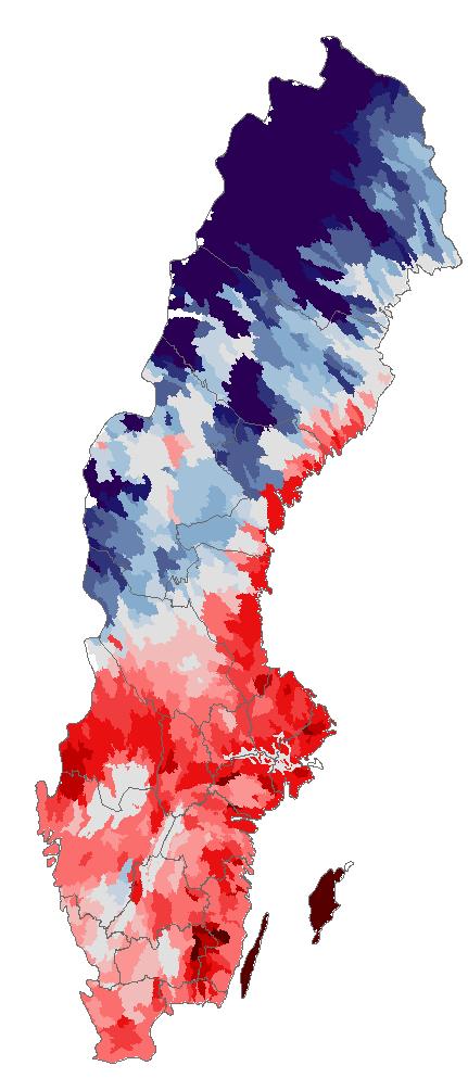 5 Störst nederbördsökning vintertid, mest