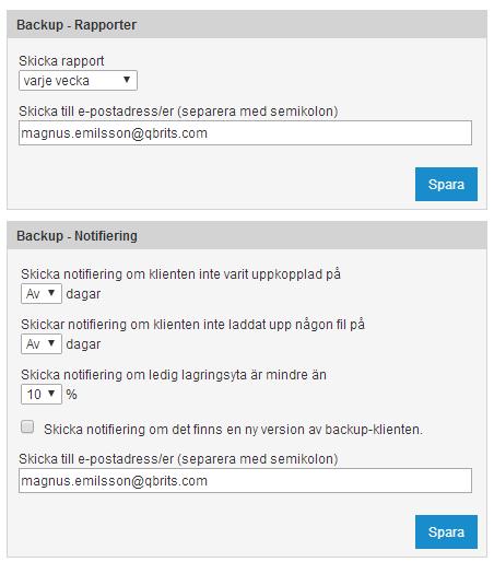 21. Menyval Inställningar (webbgränssnitt) I övre rutan kan ni ställa önskat språk, och tidszon: Versionsnummer bestämmer antal gamla versioner som backupen skall behålla innan de raderas.