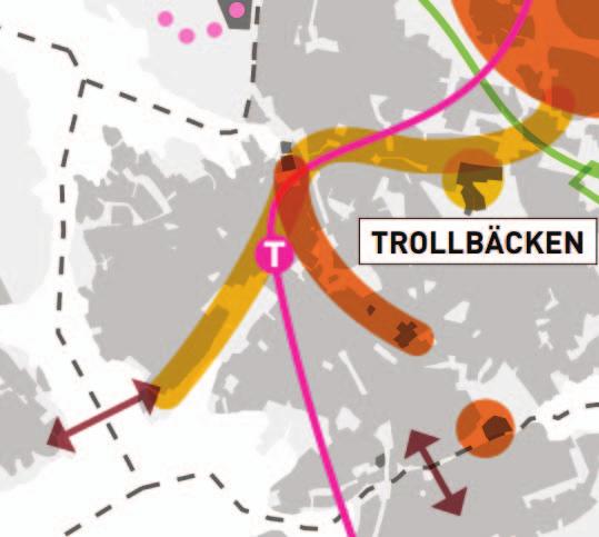 Nedan redovisas i korthet vad de tre alternativen skulle innebära för Trollbäcken.