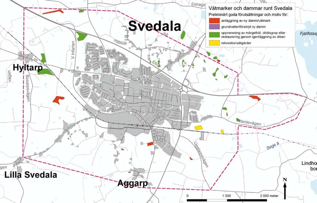 Planförutsättningar Malmö E 65 108 Ystad Trelleborg Kartan bygger på Ekologgruppens rapport Våtmarker och dammar runt