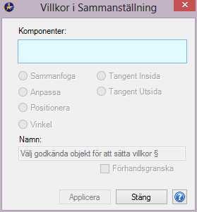 Sätt ut villkor på en modell Då vi jobbar i tre dimensioner så krävs de ofta tre steg för att få modellen på plats och bli orörlig i alla axlar.