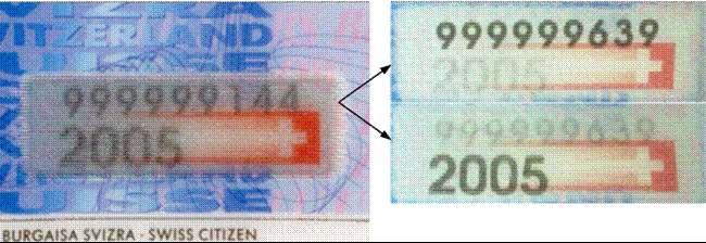 (113), (114) Lasergraverad växelbild 158 Den bild som ses växlar motiv beroende på betraktningsvinkeln.