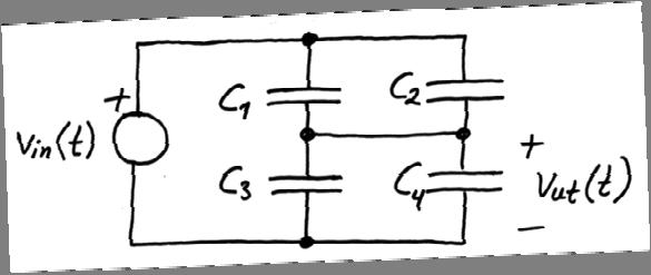 7-5 Den elektriska kretsen i figuren nedan utgör olika LTI system, beroende på vilken spänning eller ström i kretsen som man betraktar som utsignal från systemet.
