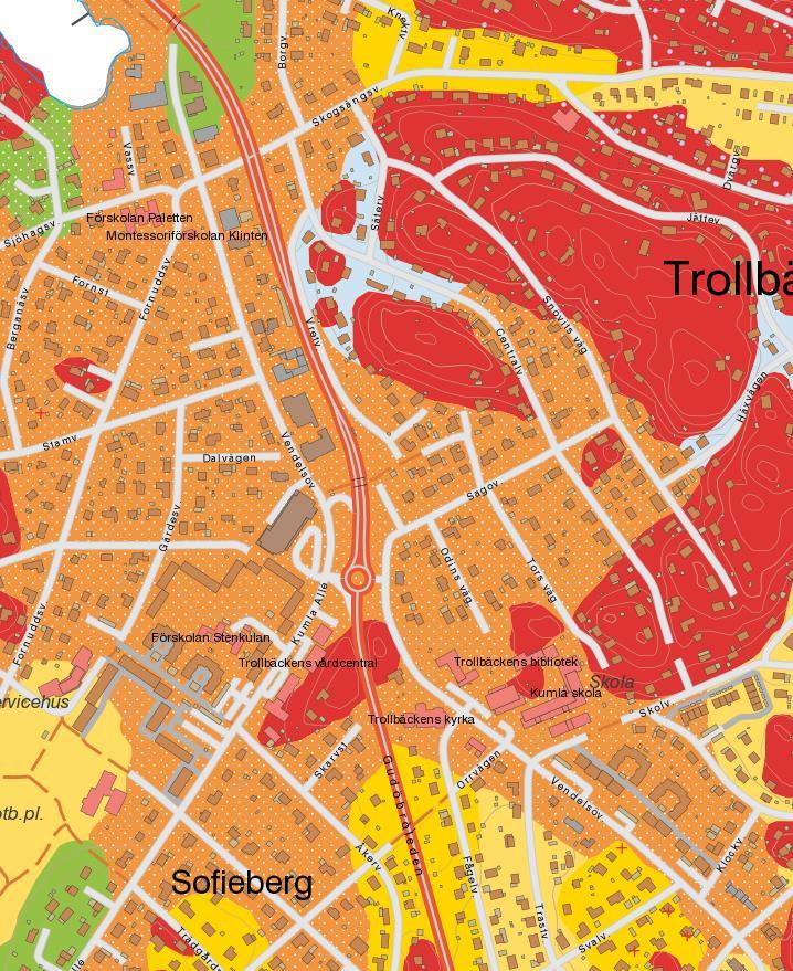 4 (14) 4 GEOLOGISKA FÖRHÅLLANDEN Utdrag ur SGU:s jordartskarta.