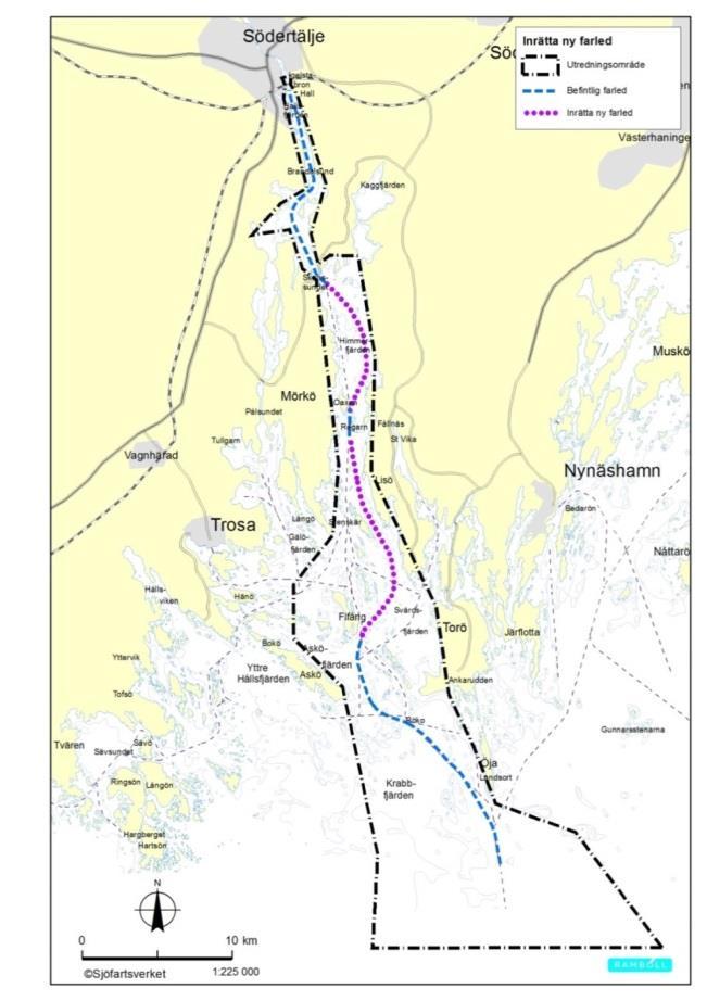 1. Bakgrund En första studie som gjordes för Landsortsfarleden var den åtgärdsvalsstudie som färdigställdes under 2015 (Trafikverket 2015-02-20).