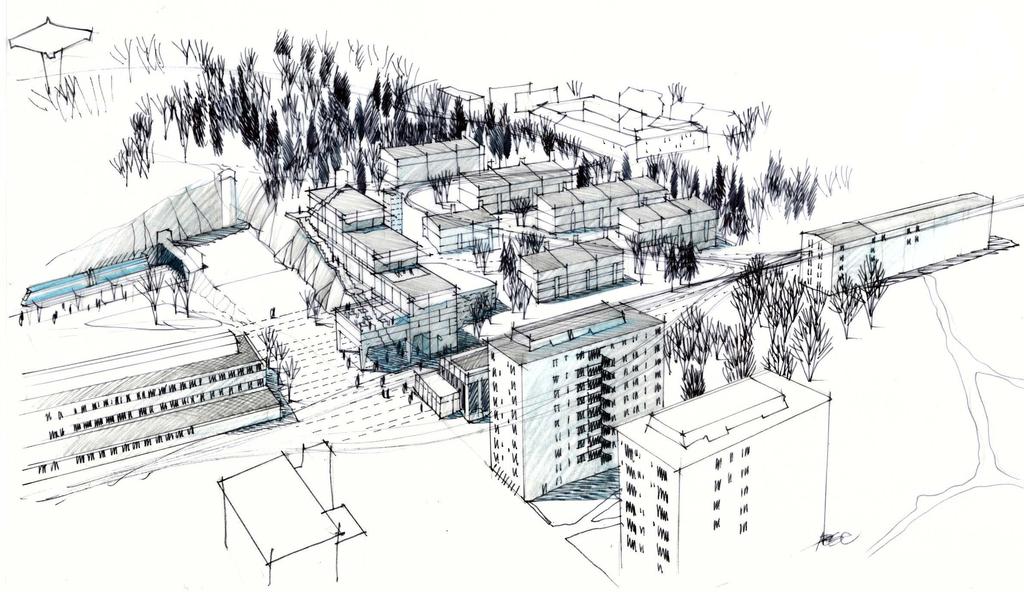 RYMDTORGET fördjupning: RYMDTORGET nya radhus trappa påhängd byggnaden rörelse inom byggnaden