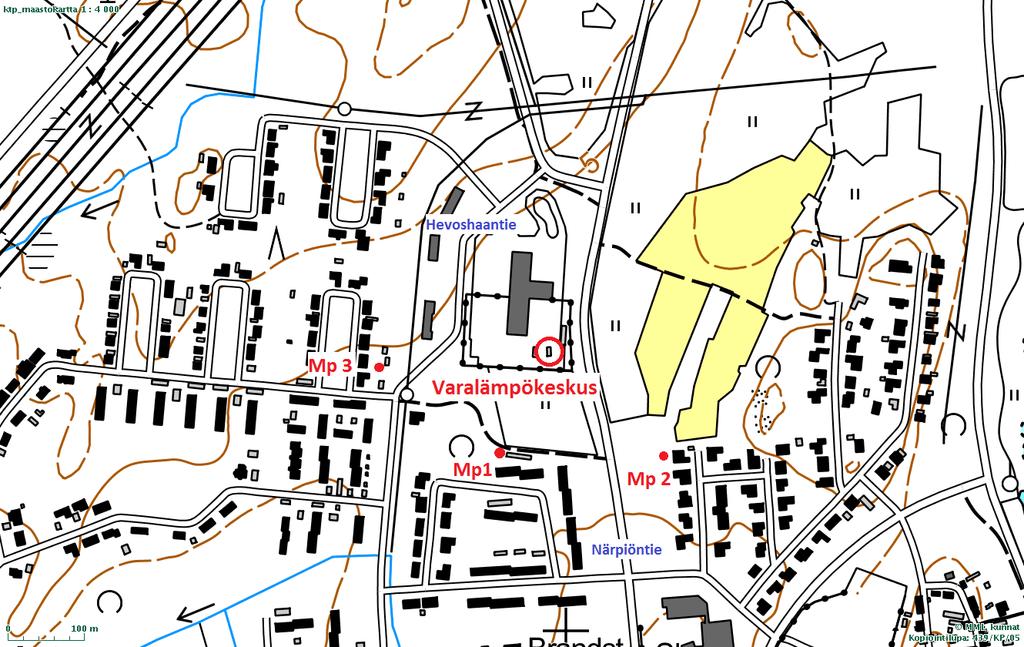 3 VÄRMECENTRALENS LÄGE OCH OMGIVNING Pori Energia Oy:s reservvärmecentral finns i centrum av Kristinestad.