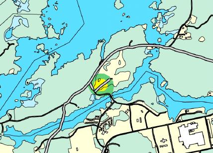 4. Buller under byggskedet 4..1 Läge Hålö I bilaga 9 redovisas beräkningar av buller under byggetapp 1 då den mobila krossen och hjullastaren är dominerande bullerkällor.