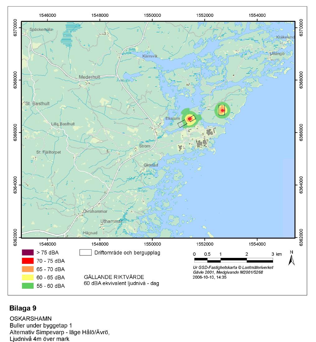 Bilaga 9 Oskarshamn, buller under byggetapp 1.